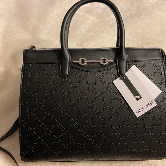 Nine West Ellena Embroidered Logo Satchel - Picture 1 of 6